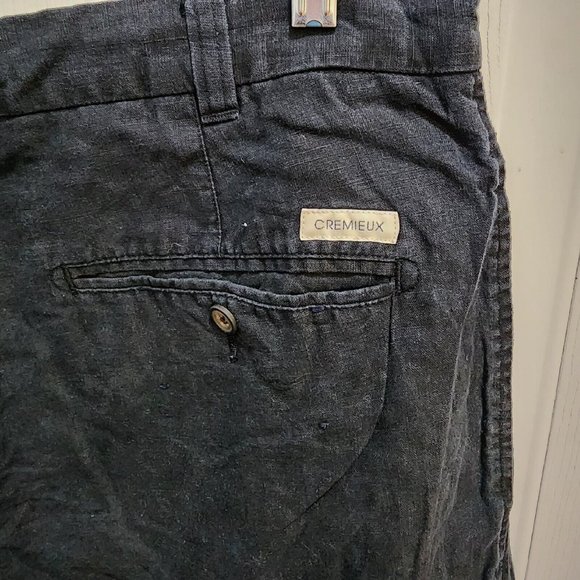 Daniel Cremieux Collection Men's 100% Linen Shorts Black Leisure Casual Size 38 - Picture 6 of 9